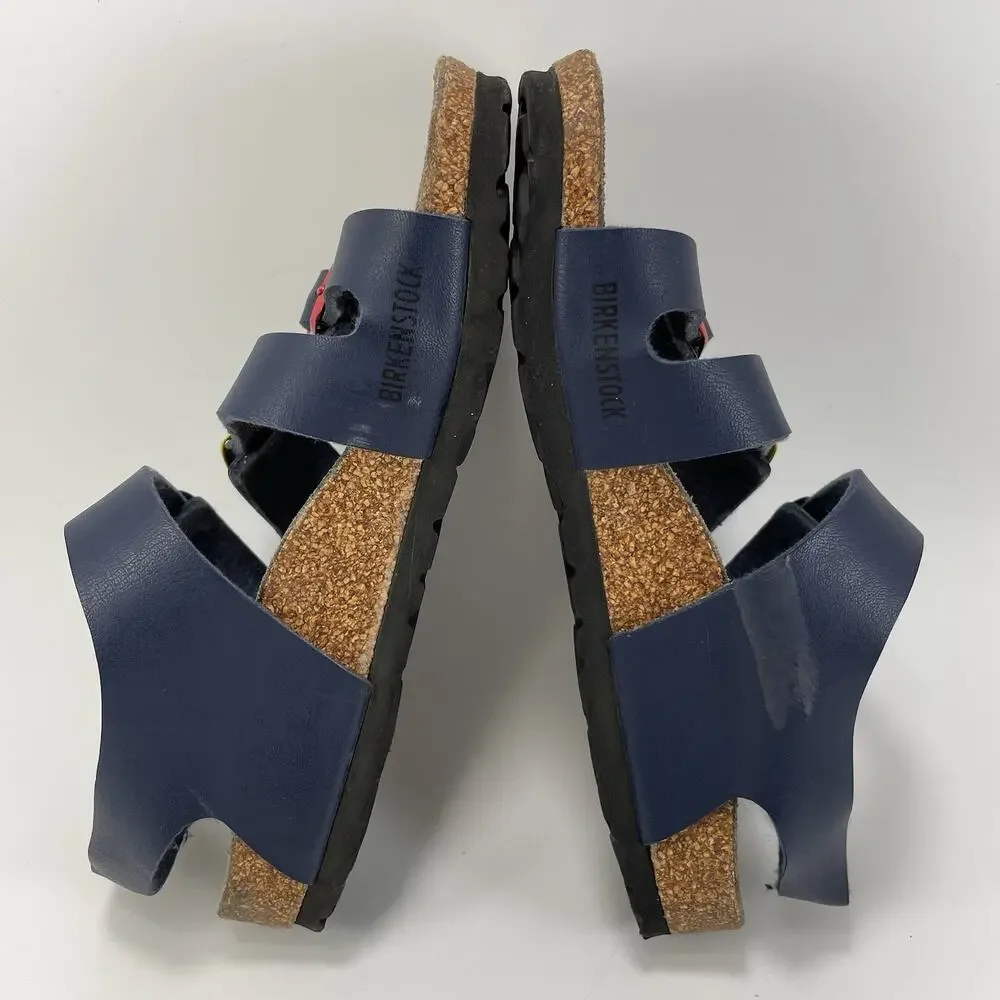 Birkenstock Four Strap Sandals Kids 33 EU, US 2-2.5 Blue Multi Color Buckles